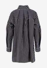 Sacai Striped Long-Sleeved Shirt Navy 2608394222_NAVY STRIPE_54429827