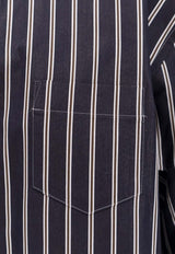 Sacai Striped Long-Sleeved Shirt Navy 2608394222_NAVY STRIPE_54429827