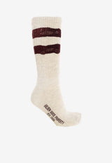 Golden Goose DB Striped Textured Ribbed Socks Gray GUP00883P000488_60668