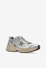 Golden Goose DB Lightstar Nappa and Mesh Running Sneakers Silver GMF00724F007843_60320
