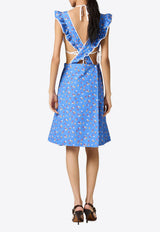 Miu Miu Floral Print Apron Mini Dress Blue MF6301SOOO19KO_F05HG