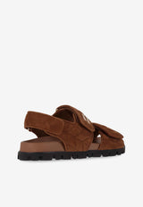 Miu Miu Logo Plaque Leather Sandals Brown 5X135EF010M2V_F0316