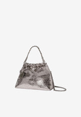 Stella McCartney Falabella Cracked Metallic Clutch Bag Silver 7B0144WP0587_1113