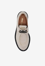 Miu Miu Platform Leather Derby Shoes White 5E964DFD0552HIO_F0304