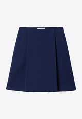 Miu Miu Pleated Mini A-line Skirt Blue MG2679SOOO14OA_F0216