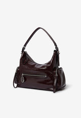 Stella McCartney Dartmoor Patent Leather Shoulder Bag Dark Brown 7B0178WP0632_6011