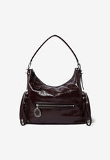 Stella McCartney Dartmoor Patent Leather Shoulder Bag Dark Brown 7B0178WP0632_6011