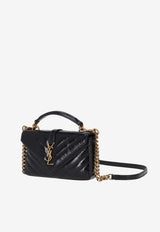 Saint Laurent Mini College Quilted Chain Handbag Black 779430DZH07_1000