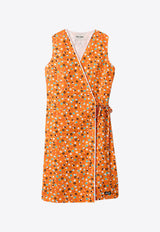 Miu Miu Printed Wrap Dress Orange MF6249SOOO19KO_F0P5N