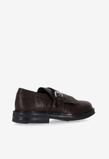 P.A.R.O.S.H Leather Buckled Loafers Brown D070287PECSHOE_086