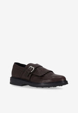 P.A.R.O.S.H Leather Buckled Loafers Brown D070287PECSHOE_086