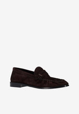 Saint Laurent Le Loafer Suede Leather Loafers Brown 8394712W5AC_6023