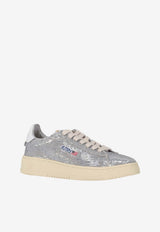Autry Dallas Sequin Low-Top Sneakers Silver ADLW_TI05