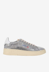 Autry Dallas Sequin Low-Top Sneakers Silver ADLW_TI05