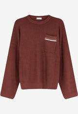 Brunello Cucinelli Essential Crewneck Sweater Burgundy M19253200CSB21_MULBERRYPANAMA_54420876