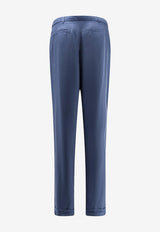 Saint Laurent Silk Tailored Slim Pants Blue 862381Y6J784812_BLEU ACIER_44132594