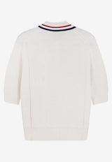 Brunello Cucinelli Ribbed Knit Polo T-shirt White M19756305CZ930_PANAMAMARINACREMISI_54420915