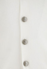 Brunello Cucinelli Essential V-neck Cardigan White M29400116CO312_PANAMANEBBIA_54420933
