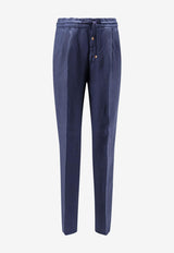 Brunello Cucinelli Linen Casual Pants Blue M243DE1710C6053_BLUCOLORATO_54420894
