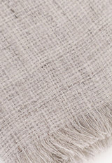 Brunello Cucinelli Logo Label Linen Scarf Gray MSC695AGCR762_JUTAGRIGIO_54420984