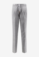 Brunello Cucinelli Drawstring Wool-Blend Pants Gray MZ408E1710C032_GRIGIOMEDIO_54420924
