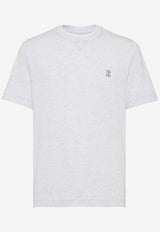Brunello Cucinelli Logo Embroidered T-shirt White M0B137451GCY887_PERLABIANCO_54420985