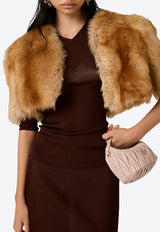 Miu Miu Ribbed V-neck Top Brown MML01BSOOO18BQ_F0324