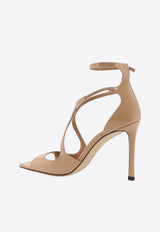 Jimmy Choo Azia 95 Patent Leather Sandals Beige AZIA95PATCHAI_CHAI_40005228