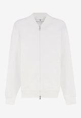 Brunello Cucinelli Zip-Up Ribbed Bomber Jacket White MW8639072GC7220_OFFWHITE_54420821