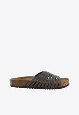 Brunello Cucinelli Monili Leather Sandals Black MZGAG3157C101_Black_54420818