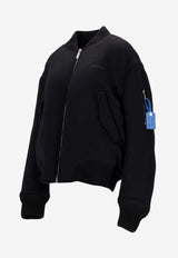 Off-White Quote Zip-Up Bomber Jacket Black OMEH05JF25FAB001_1007