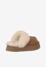 UGG Disquette Shearling Flatform Slippers Chestnut 1122550_CHE