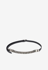 Miu Miu Metal and Leather Belt Black 5CC7052IBW_F0632