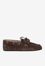 Miu Miu Tied Suede Loafers Brown 5D123EFD005ZIJ_F0003