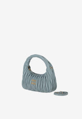Miu Miu Wander Matelassé Leather Hobo Bag Light Blue 5BC125VOOYAN88_F0035