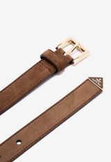 Prada Monogram Saffiano Leather Belt Brown 1CC618054_F0324