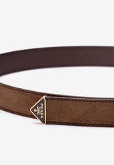 Prada Monogram Saffiano Leather Belt Brown 1CC618054_F0324