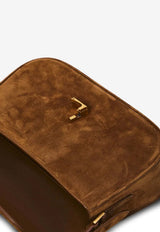 Saint Laurent Cassandre Suede Shoulder Bag Brown 8323301U80W_2916