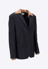 Miu Miu Single-Breasted Buttoned Blazer Navy MH2042SAM112I1_F0141
