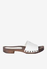 Miu Miu Logo Plaque Patent Leather Slides White 5Z425EFA030069_F0009