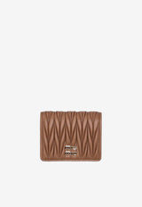 Miu Miu Matelassé Leather Logo Wallet Caramel 5MV204AFPP_F098L