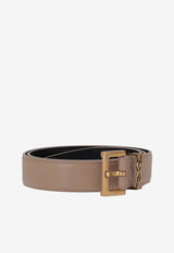 Saint Laurent Monogram Leather Belt Taupe 634437BOO0W_2721