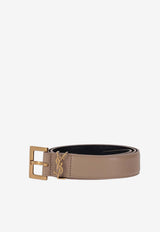 Saint Laurent Monogram Leather Belt Taupe 634437BOO0W_2721