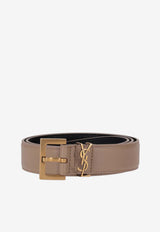 Saint Laurent Monogram Leather Belt Taupe 634437BOO0W_2721
