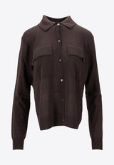 P.A.R.O.S.H Linfa Wool Knit Shirt Brown D540912LINFA25W_007