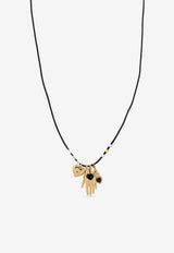Isabel Marant Happiness Brass-Pendant Necklace Black CO0074FAB1B02B_01BK