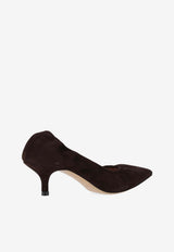 P.A.R.O.S.H 55 Suede Leather Pumps Brown D070286SHESHOE_086