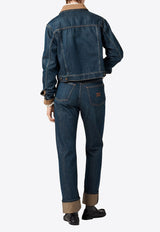 Miu Miu Logo Straight-Leg Jeans Blue GWP575SOOO17OM_F0008
