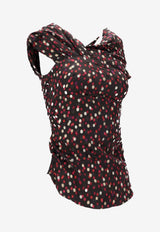 Isabel Marant Esen Gathered Polka Dot Top Multicolor HT0737FAC4J02I_BKRD