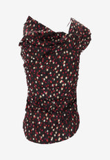 Isabel Marant Esen Gathered Polka Dot Top Multicolor HT0737FAC4J02I_BKRD